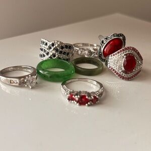 ✨ Assorted High-End Costume Rings Lot | Statement, Crystal & Faux Gem Styles